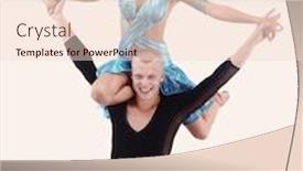  Presentation with latino - Presentation enhanced with latino dancers posing isolated background and a lemonade colored foreground