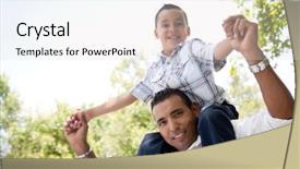  Presentation with father son and looking - Amazing presentation theme having kin - hispanic father and son having backdrop and a light gray colored foreground