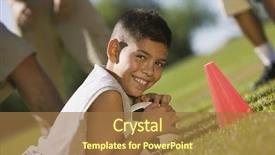  Presentation with teen - Presentation theme enhanced with fun family events - teen boy guarding soccer ball background and a coral colored foreground