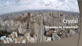  Presentation with brazil - Slide set with latinoamerica - aerial view of elevado presidente background and a gray colored foreground