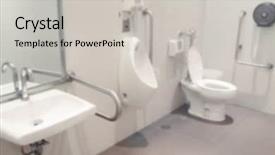  Presentation with blur abstract people people - Beautiful presentation design featuring latrines - abstract blur men toilet backdrop and a light gray colored foreground