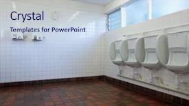  Presentation with public and civic - Cool new presentation with latrines - empty public lavatory with urinals backdrop and a lemonade colored foreground