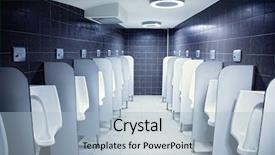  Presentation with porcelain - PPT theme consisting of latrines - group of white porcelain urinals background and a light blue colored foreground
