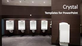  Presentation with toilet - Beautiful PPT theme featuring latrines - interior of male toilet backdrop and a tawny brown colored foreground