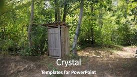  Presentation with toilet - PPT layouts with latrines - old wooden retro outdoor toilet background and a gray colored foreground
