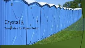  Presentation with electrical engineer solar portable - Presentation theme with latrines - portable toilets background and a light blue colored foreground