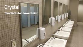  Presentation with multiple reflection of mirrors - PPT layouts enhanced with latrines - sinks and mirrors background and a coral colored foreground