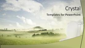  Presentation with spring break for kids - Slide set enhanced with latrines - toilet in spring field landscape background and a  colored foreground