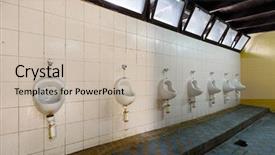  Presentation with tile - Cool new PPT theme with latrines - trash bathroom whit yellow tile backdrop and a  colored foreground