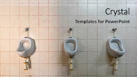  Presentation with turquoise and yellow - Colorful PPT layouts enhanced with latrines - trash bathroom whit yellow tile backdrop and a light gray colored foreground