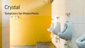  Presentation with yellow leaves of ginkgo biloba - Theme having latrines - trash bathroom whit yellow tile background and a yellow colored foreground