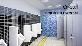  Presentation with public - PPT theme consisting of latrines - view to public toilet background and a light blue colored foreground