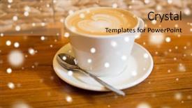  Presentation with heart love - Theme having latte art drink love christmas background and a coral colored foreground