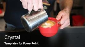  Presentation with cappuccino - Presentation theme enhanced with latte-being-poured background and a black colored foreground
