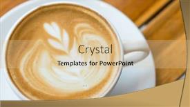  Presentation with art - Slide deck consisting of latte coffee art on the wooden table background and a lemonade colored foreground