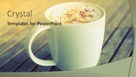  Presentation with vintage art - Slides having latte coffee art on the wooden table filtered image processed vintage effect background and a yellow colored foreground