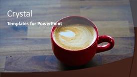  Presentation with cappuccino - Theme with latte-coffee-cup-latte-art background and a gray colored foreground