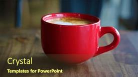  Presentation with cappuccino - PPT layouts consisting of latte-coffee-cup-latte-art background and a tawny brown colored foreground