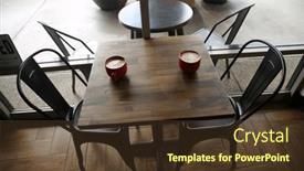  Presentation with cappuccino - Theme enhanced with latte-coffee-cup-latte-art background and a tawny brown colored foreground