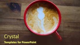  Presentation with cappuccino - Presentation theme with latte-coffee-cup-latte-art background and a tawny brown colored foreground