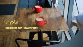  Presentation with cappuccino - Presentation design consisting of latte-coffee-cup-latte-art background and a tawny brown colored foreground