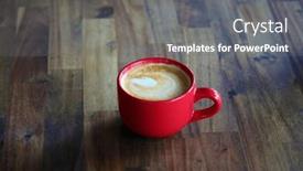  Presentation with cappuccino - Slide set having latte-coffee-cup-latte-art background and a gray colored foreground