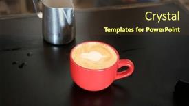  Presentation with cappuccino - Presentation theme featuring latte-coffee-cup-latte-art background and a  colored foreground