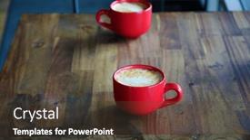  Presentation with cappuccino - Presentation theme having latte-coffee-cup-latte-art background and a  colored foreground