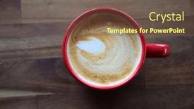  Presentation with cappuccino - Presentation theme consisting of latte-coffee-cup-latte-art background and a  colored foreground
