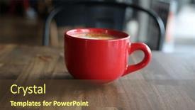  Presentation with cappuccino - PPT theme consisting of latte-coffee-cup-latte-art background and a tawny brown colored foreground