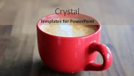  Presentation with cappuccino - Slides having latte-coffee-cup-latte-art background and a coral colored foreground