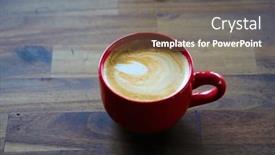  Presentation with cappuccino - PPT layouts with latte-coffee-cup-latte-art background and a gray colored foreground