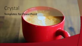  Presentation with cappuccino - Presentation design enhanced with latte-coffee-cup-latte-art background and a  colored foreground