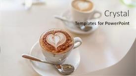 Presentation with cappuccino - Beautiful slides featuring latte-coffee-cups-and-cappuccino backdrop and a soft green colored foreground