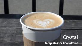  Presentation with shape heart - Presentation design consisting of latte coffee latte background and a dark gray colored foreground