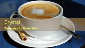  Presentation with set of sauces in white - Colorful PPT theme enhanced with latte-in-a-white-cup backdrop and a coral colored foreground