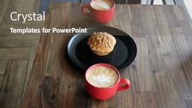  Presentation with walnut - Presentation design having latte-with-a-banana-walnut background and a  colored foreground