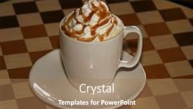  Presentation with croissant - Colorful presentation theme enhanced with latte-with-whipped-cream backdrop and a coral colored foreground