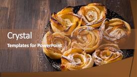  Presentation with roses - Audience pleasing slide deck consisting of sugar aplle - delicious homemade apple pie roses backdrop and a red colored foreground