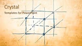  Presentation with physics atom - Presentation theme featuring lattice of metal in atomic background and a  colored foreground