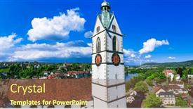  Presentation with switzerland - Presentation theme consisting of laufenburg-charming-medieval-town-situated background and a tawny brown colored foreground