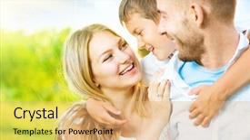  Presentation with nature countryside - Presentation theme consisting of laughing and hugging enjoying nature background and a coral colored foreground