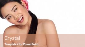  Presentation with asian - PPT layouts having laughing-asian-girl-posing-topless background and a  colored foreground