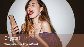  Presentation with projector - Beautiful presentation featuring laughing-beautiful-girl-in-evening backdrop and a tawny brown colored foreground