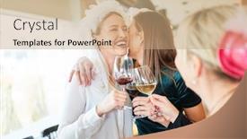  Presentation with bride - Slides having laughing-bride-with-bridal-veil background and a coral colored foreground