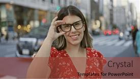  Presentation with beautiful hispanic woman - Presentation theme enhanced with laughing-carefree-hispanic-woman and a tawny brown colored foreground
