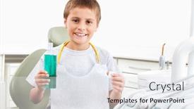  Presentation with dentist - PPT layouts consisting of laughing-child-at-the-dentist background and a white colored foreground