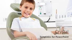  Presentation with dentist - Amazing presentation theme having laughing-child-sits backdrop and a soft green colored foreground