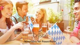  Presentation with beer garden - Slide deck featuring laughing-friends-have-fun-together background and a coral colored foreground