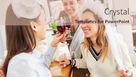  Presentation with hen - PPT layouts enhanced with laughing-girlfriends-celebrate-with-hen background and a lemonade colored foreground